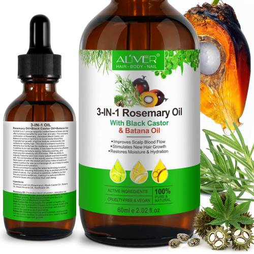 3 IN 1 Rosemary Oil Aliver with Black Castor & Batana Oil - 60 ml