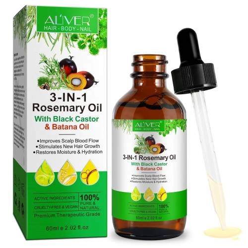 3 IN 1 Rosemary Oil Aliver with Black Castor & Batana Oil - 60 ml