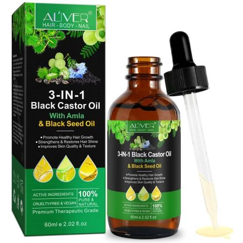 3 IN 1 Black Castor Oil Aliver with Amla & Black Seed Oil - 60 ml