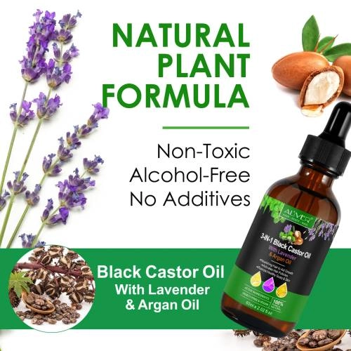 3 IN 1 Black Castor Oil Aliver with Lavender & Argan Oil - 60 ml