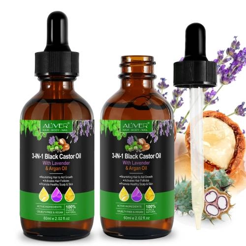 3 IN 1 Black Castor Oil Aliver with Lavender & Argan Oil - 60 ml