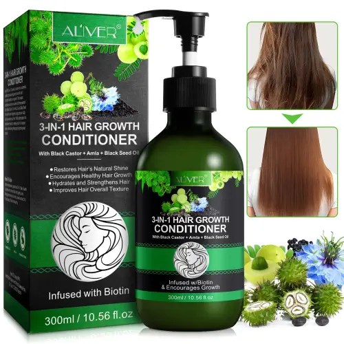 3 IN 1 Black Castor + Amla + Black Seed Oil Conditioner Aliver - 300 ml
