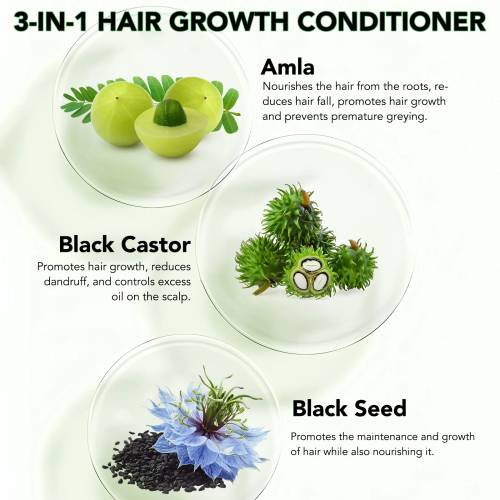 3 IN 1 Black Castor + Amla + Black Seed Oil Conditioner Aliver - 300 ml