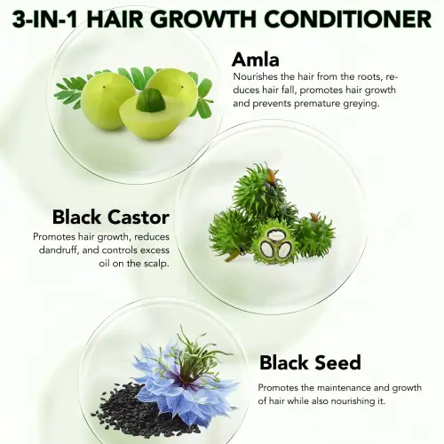 3 IN 1 Black Castor + Amla + Black Seed Oil Conditioner Aliver - 300 ml