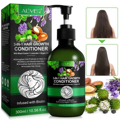 3 IN 1 Black Castor + Lavender + Argan Oil Conditioner Aliver - 300 ml
