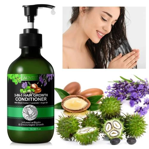 3 IN 1 Black Castor + Lavender + Argan Oil Conditioner Aliver - 300 ml