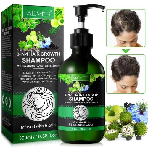 3 IN 1 Black Castor + Amla + Black Seed Oil Shampoo Aliver - 300 ml