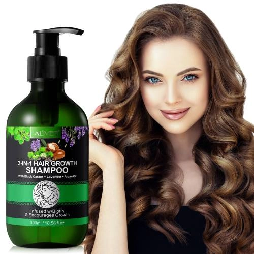 3 IN 1 Black Castor + Lavender + Argan Oil Shampoo Aliver - 300 ml