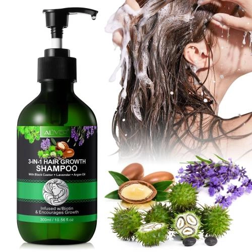 3 IN 1 Black Castor + Lavender + Argan Oil Shampoo Aliver - 300 ml