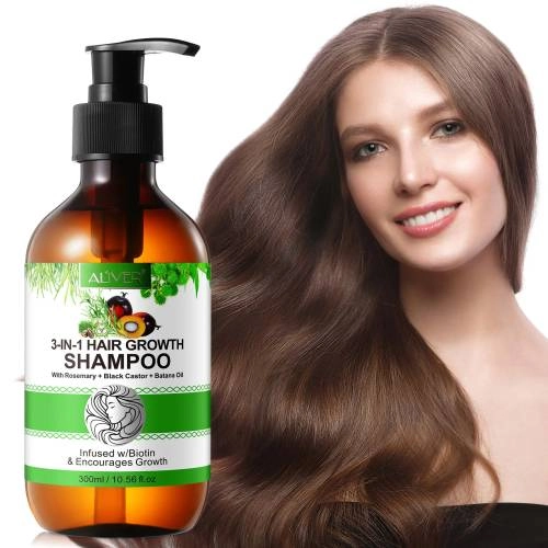 3 IN 1 Rosemary + Black Castor + Batana Oil Shampoo Aliver - 300 ml