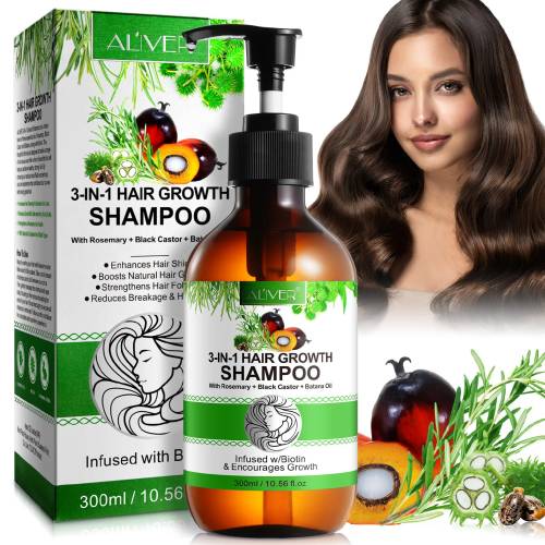 3 IN 1 Rosemary + Black Castor + Batana Oil Shampoo Aliver - 300 ml