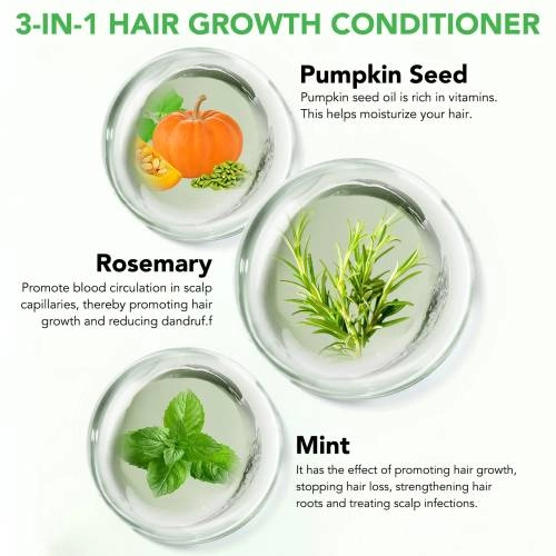 3 IN 1 Rosemary + Peppermint + Pumpkin Seed Oil Conditioner Aliver - 300 ml
