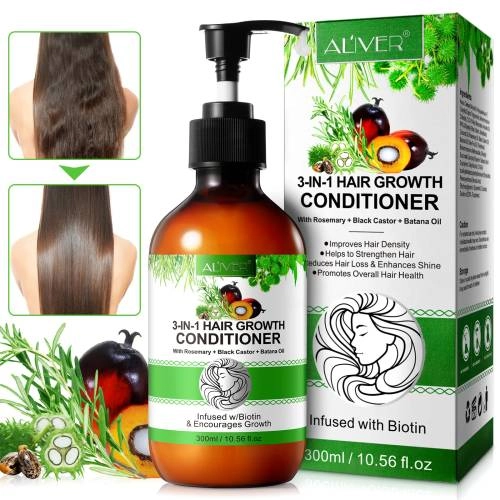 3 IN 1 Rosemary + Black Castor + Batana Oil Conditioner Aliver - 300 ml