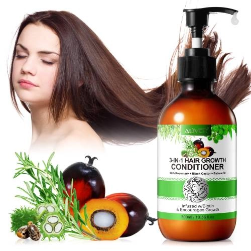 3 IN 1 Rosemary + Black Castor + Batana Oil Conditioner Aliver - 300 ml