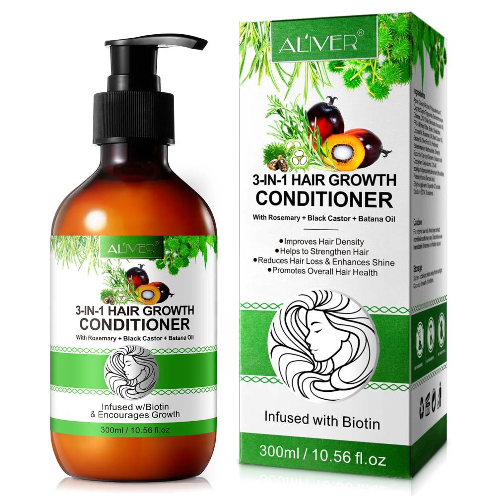 3 IN 1 Rosemary + Black Castor + Batana Oil Conditioner Aliver - 300 ml