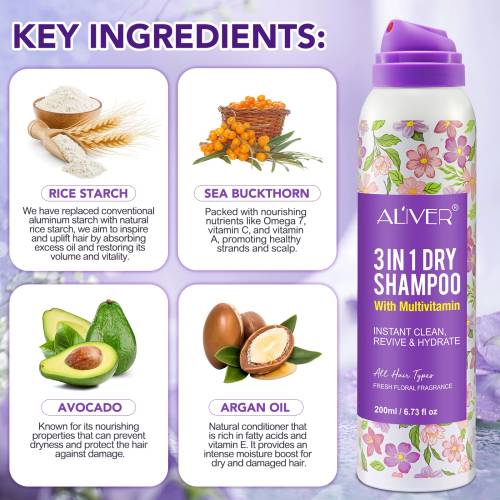 Aliver 3 IN 1 Dry Shampoo - 200 ml