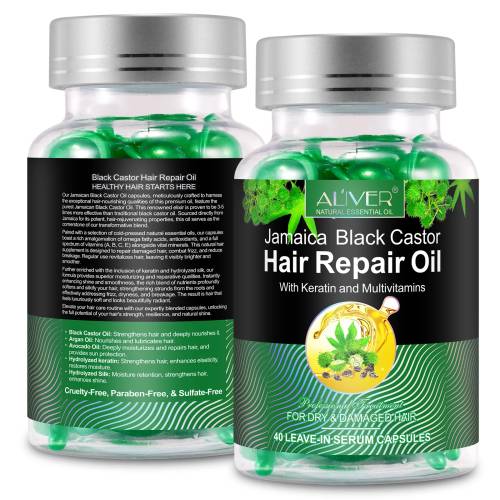 Black Castor Hair Repair Oil Capsules - 40 pcs.