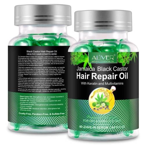 Black Castor Hair Repair Oil Capsules - 40 pcs.