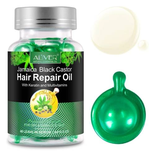 Black Castor Hair Repair Oil Capsules - 40 pcs.