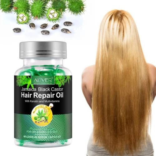 Black Castor Hair Repair Oil Capsules - 40 pcs.