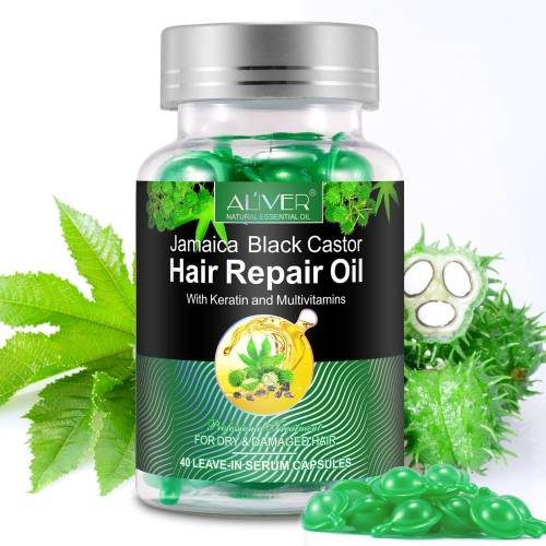 Black Castor Hair Repair Oil Capsules - 40 pcs.