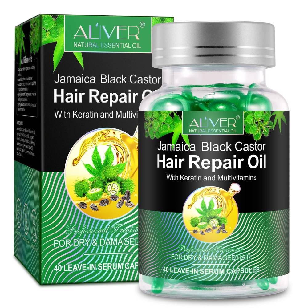 Black Castor Hair Repair Oil Capsules - 40 pcs.
