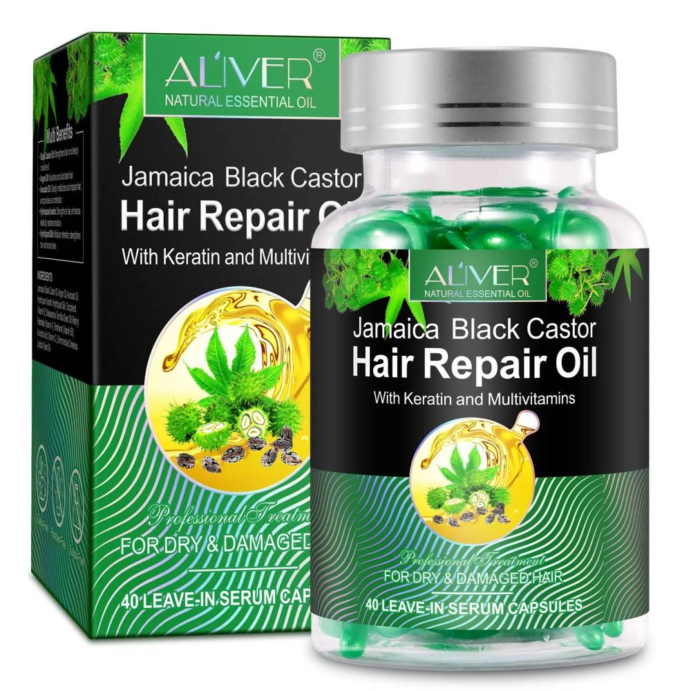 Black Castor Hair Repair Oil Capsules - 40 pcs.